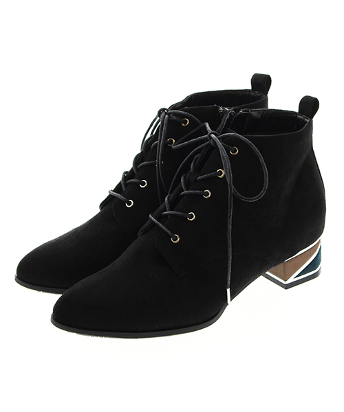 JELLY BEANS（ジェリービーンズ）の「「Ray11月号掲載」カラーブロックヒールレースアップブーツ(115-2373)JELLY BEANS(ジェリービーンズ)（ブーツ・レディース・ブラック/ダークブラウン/グレー/ブラック系その他・LL/S/M/L）」の2枚目の写真