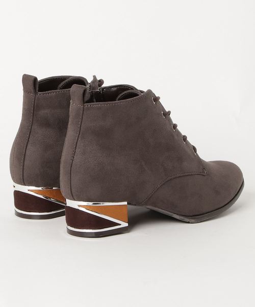 JELLY BEANS（ジェリービーンズ）の「「Ray11月号掲載」カラーブロックヒールレースアップブーツ(115-2373)JELLY BEANS(ジェリービーンズ)（ブーツ・レディース・ブラック/ダークブラウン/グレー/ブラック系その他・LL/S/M/L）」の5枚目の写真