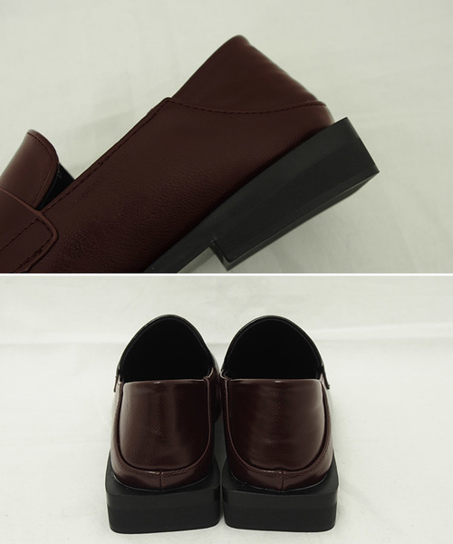 select MOCA（セレクトモカ）の「ベルトローファー(フェイクレザーローヒールタイプスクエアトゥローファー)（ローファー・レディース・ブラック/ブラウン・SMALL/MEDIUM/LARGE）」の14枚目の写真