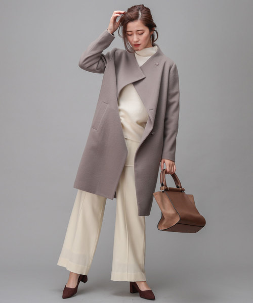 RIVE DROITE（リヴドロワ）の「ビーバーボトルネックコート（その他アウター・レディース・ライトグレー/モカ/ネイビー・FREE）」の12枚目の写真