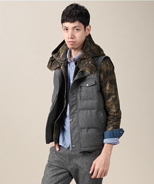 RATTLE TRAP（ラトルトラップ）の「メルトン中綿ベスト（ダウンベスト・メンズ・ブラック/グレー/ネイビー/ベージュ・MEDIUM/LARGE/LL）」の3枚目の写真