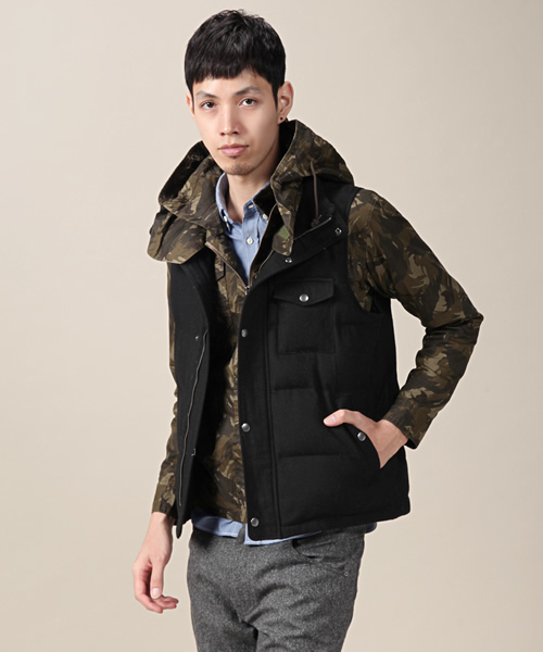 RATTLE TRAP（ラトルトラップ）の「メルトン中綿ベスト（ダウンベスト・メンズ・ブラック/グレー/ネイビー/ベージュ・MEDIUM/LARGE/LL）」の5枚目の写真