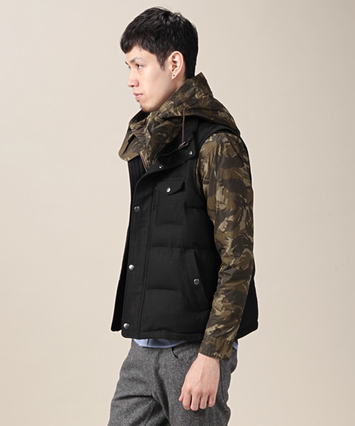 RATTLE TRAP（ラトルトラップ）の「メルトン中綿ベスト（ダウンベスト・メンズ・ブラック/グレー/ネイビー/ベージュ・MEDIUM/LARGE/LL）」の6枚目の写真