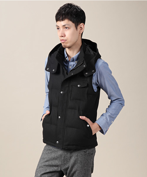 RATTLE TRAP（ラトルトラップ）の「メルトン中綿ベスト（ダウンベスト・メンズ・ブラック/グレー/ネイビー/ベージュ・MEDIUM/LARGE/LL）」の8枚目の写真