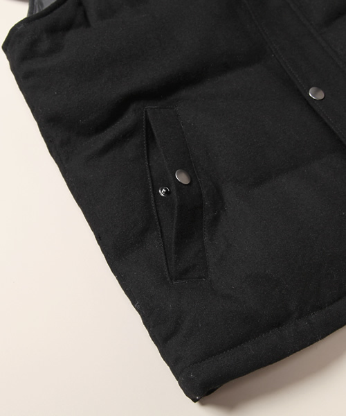 RATTLE TRAP（ラトルトラップ）の「メルトン中綿ベスト（ダウンベスト・メンズ・ブラック/グレー/ネイビー/ベージュ・MEDIUM/LARGE/LL）」の11枚目の写真