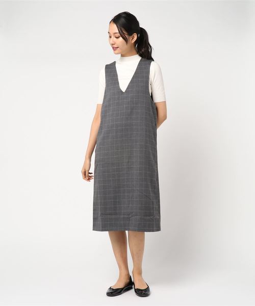 LBC（エルビーシー）の「TRチェックジャンスカ（ジャンパースカート・レディース・ネイビー/グレー・M/L）」の8枚目の写真