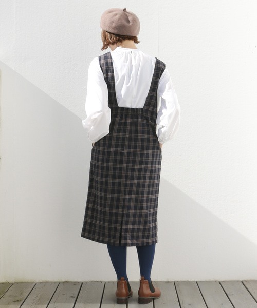 LBC（エルビーシー）の「TRチェックジャンスカ（ジャンパースカート・レディース・ネイビー/グレー・M/L）」の4枚目の写真