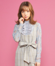 MIIA | 【追加生産】フロントレースハイネックブラウス(シャツ/ブラウス)