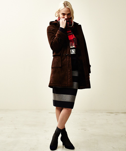 BEAUTY&YOUTH UNITED ARROWS（ビューティーアンドユースユナイテッドアローズ）の「BYTF ミラノリブボーダータイトスカート（bl）(gz) ◆（スカート・レディース・オフホワイト/ブラック/グレー・フリー）」の13枚目の写真