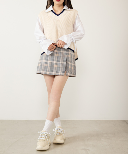 DING(ディング)の「DING/チェック柄スリットスカパン(スカート・レディース・その他1・FREE)」の9枚目の写真