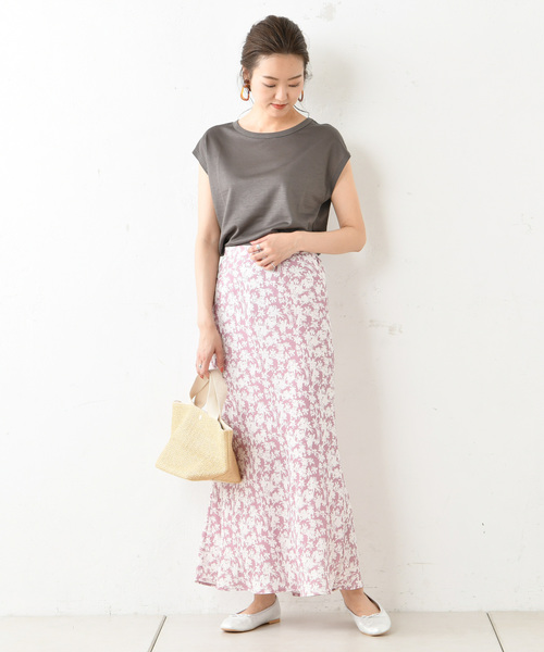 DouDou(ドゥドゥ)の「フラワープリントスカート(スカート・レディース・ブラック/ピンク/グリーン・38/36)」の10枚目の写真