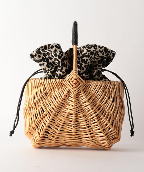 MARCHER（マルシェ）の「MARCHER（マルシェ）レオパード柄 巾着 かご