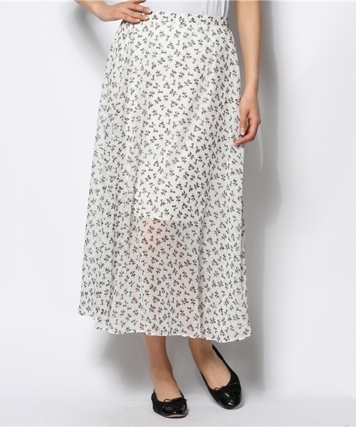 Kastane（カスタネ）の「【Kastane】花柄マキシシフォンスカート（スカート・レディース・ホワイト/オレンジ/ブラック・FREE）」の12枚目の写真
