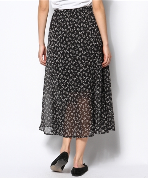 Kastane（カスタネ）の「【Kastane】花柄マキシシフォンスカート（スカート・レディース・ホワイト/オレンジ/ブラック・FREE）」の5枚目の写真