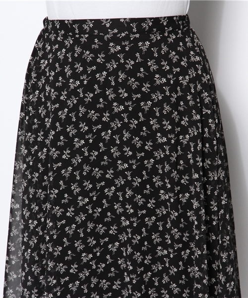 Kastane（カスタネ）の「【Kastane】花柄マキシシフォンスカート（スカート・レディース・ホワイト/オレンジ/ブラック・FREE）」の6枚目の写真