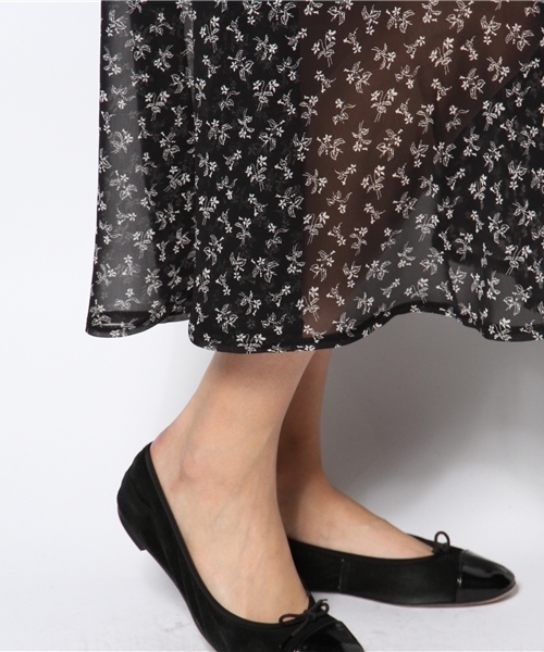 Kastane（カスタネ）の「【Kastane】花柄マキシシフォンスカート（スカート・レディース・ホワイト/オレンジ/ブラック・FREE）」の7枚目の写真