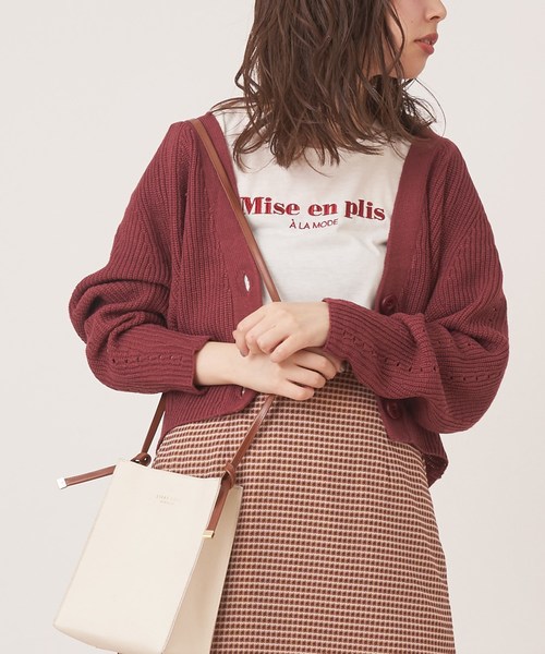 natural couture（ナチュラルクチュール）の「プチプラお上品アイレットカーディガン（カーディガン/ボレロ・レディース・ブラウン/イエロー/ピンク/アイボリー/ラベンダー/レッド系その他・FREE）」の6枚目の写真