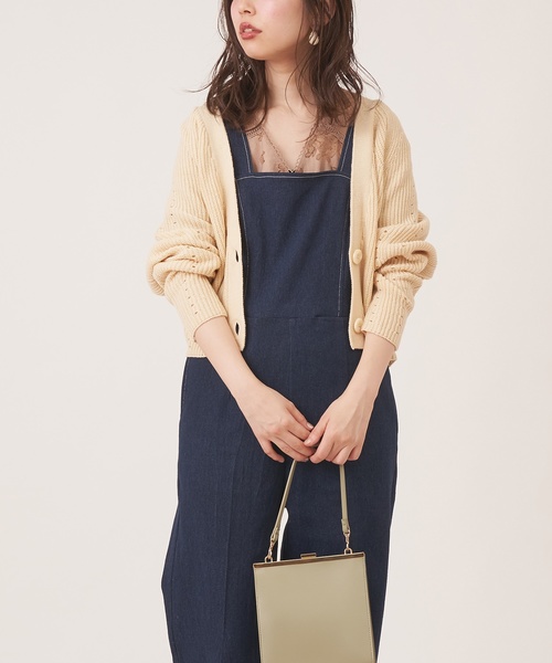 natural couture（ナチュラルクチュール）の「プチプラお上品アイレットカーディガン（カーディガン/ボレロ・レディース・ブラウン/イエロー/ピンク/アイボリー/ラベンダー/レッド系その他・FREE）」の7枚目の写真