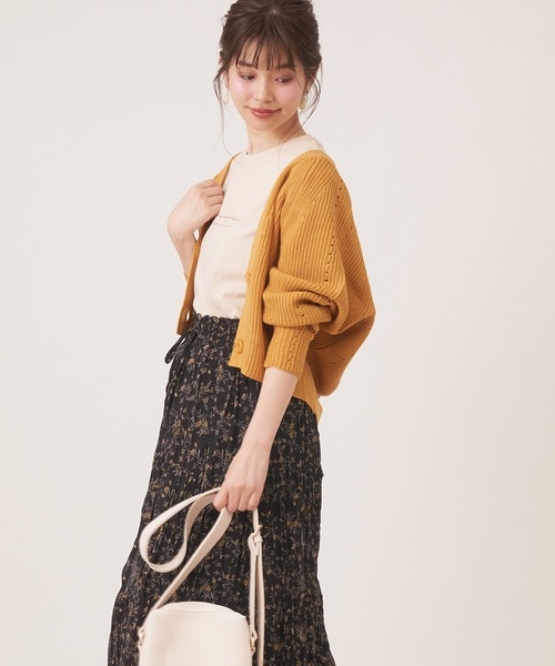 natural couture（ナチュラルクチュール）の「プチプラお上品アイレットカーディガン（カーディガン/ボレロ・レディース・ブラウン/イエロー/ピンク/アイボリー/ラベンダー/レッド系その他・FREE）」の12枚目の写真