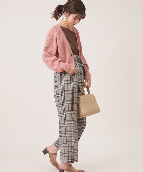 natural couture（ナチュラルクチュール）の「プチプラお上品アイレットカーディガン（カーディガン/ボレロ・レディース・ブラウン/イエロー/ピンク/アイボリー/ラベンダー/レッド系その他・FREE）」の21枚目の写真