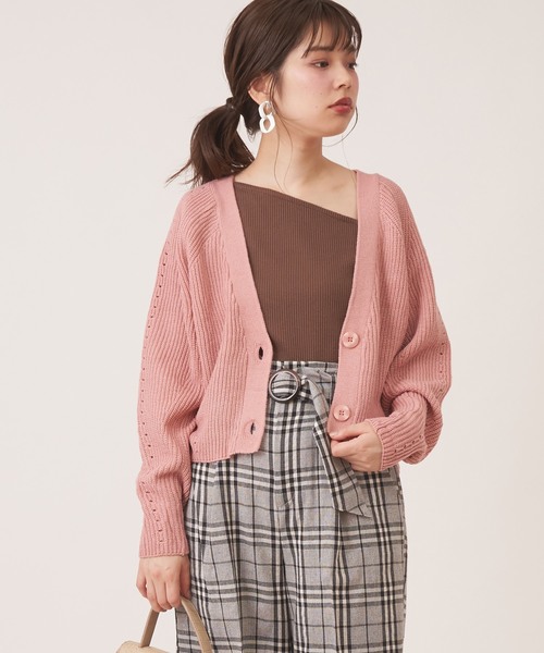 natural couture（ナチュラルクチュール）の「プチプラお上品アイレットカーディガン（カーディガン/ボレロ・レディース・ブラウン/イエロー/ピンク/アイボリー/ラベンダー/レッド系その他・FREE）」の17枚目の写真