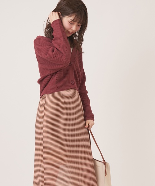 natural couture（ナチュラルクチュール）の「プチプラお上品アイレットカーディガン（カーディガン/ボレロ・レディース・ブラウン/イエロー/ピンク/アイボリー/ラベンダー/レッド系その他・FREE）」の13枚目の写真