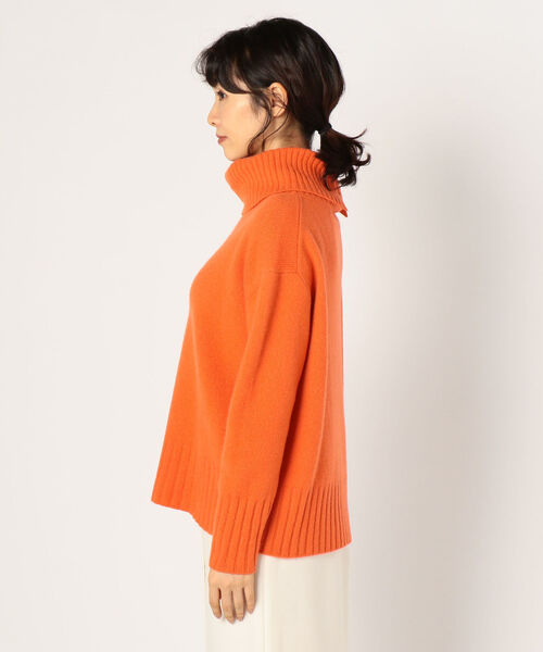 NOLLEY’S（ノーリーズ）の「カシミヤブレンド天竺タートルプルオーバーニット（ニット/セーター・レディース・オレンジ/オフホワイト/ライトグレー/キャメル・38）」の15枚目の写真