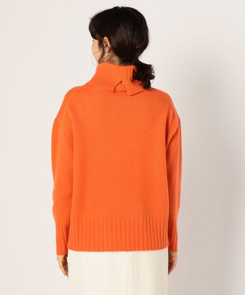 NOLLEY’S（ノーリーズ）の「カシミヤブレンド天竺タートルプルオーバーニット（ニット/セーター・レディース・オレンジ/オフホワイト/ライトグレー/キャメル・38）」の14枚目の写真