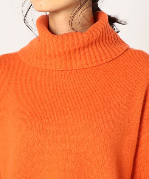 NOLLEY’S（ノーリーズ）の「カシミヤブレンド天竺タートルプルオーバーニット（ニット/セーター・レディース・オレンジ/オフホワイト/ライトグレー/キャメル・38）」の13枚目の写真
