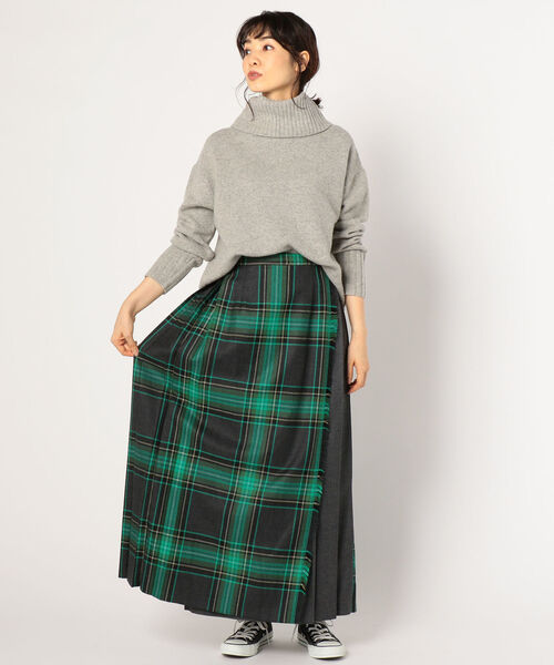 NOLLEY’S（ノーリーズ）の「カシミヤブレンド天竺タートルプルオーバーニット（ニット/セーター・レディース・オレンジ/オフホワイト/ライトグレー/キャメル・38）」の5枚目の写真