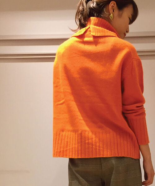 NOLLEY’S（ノーリーズ）の「カシミヤブレンド天竺タートルプルオーバーニット（ニット/セーター・レディース・オレンジ/オフホワイト/ライトグレー/キャメル・38）」の19枚目の写真
