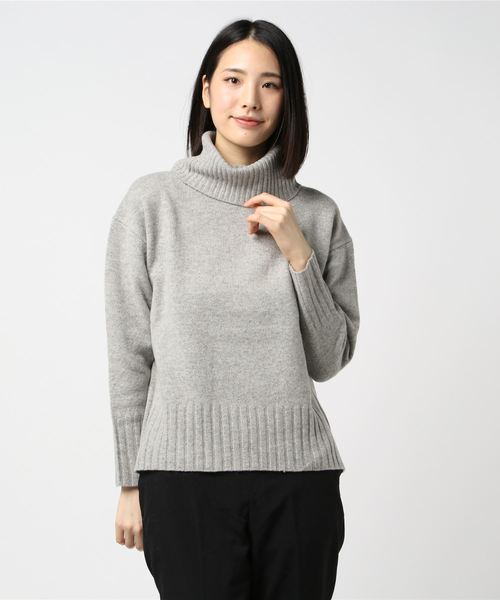 NOLLEY’S（ノーリーズ）の「カシミヤブレンド天竺タートルプルオーバーニット（ニット/セーター・レディース・オレンジ/オフホワイト/ライトグレー/キャメル・38）」の21枚目の写真