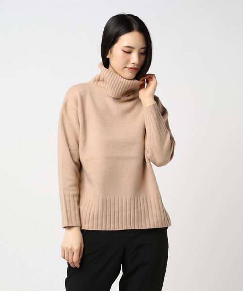 NOLLEY’S（ノーリーズ）の「カシミヤブレンド天竺タートルプルオーバーニット（ニット/セーター・レディース・オレンジ/オフホワイト/ライトグレー/キャメル・38）」の22枚目の写真