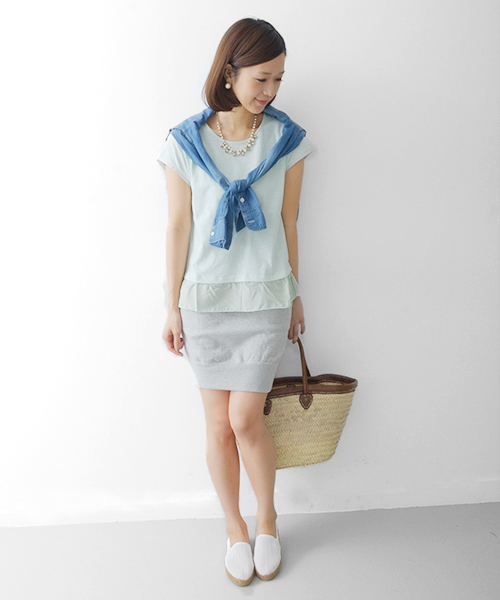 URBAN RESEARCH DOORS WOMENS（アーバンリサーチ ドアーズ ウィメンズ）の「DOORS スウェットミニスカート（スカート・レディース・アイボリー/グレー・ONE）」の13枚目の写真