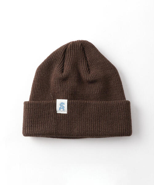 【美品】スティーブンアラン　メリノウール　ニットキャップ ARAN WOOLLEN MILLS アラン ウーレンミルズ ポンポン付 ケーブル