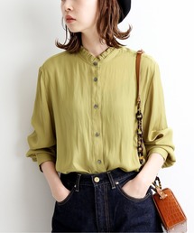 サテンフリルシャツ◆