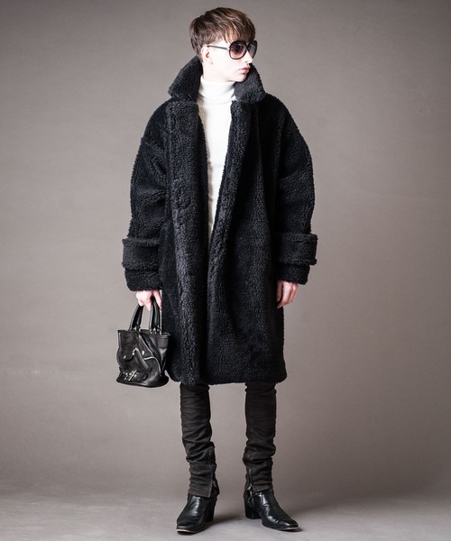 【BACKSTAGE PASS】新品MSG　ビッグシルエット フードボアコート BACKSTAGE PASS】新品MSG ビッグシルエット フードボアコート