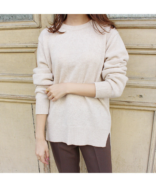 MODE ROBE（モードローブ）の「カラーウールニット（ニット/セーター・レディース・パープル/イエロー/アイボリー/ミント/ピンク・FREE）」の2枚目の写真