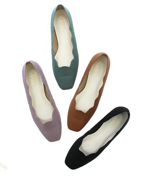 JELLY BEANS（ジェリービーンズ）の「【Made in Japan】フラワーカットスクエアトゥフラット(130-3420)JELLY BEANS(ジェリービーンズ)（パンプス・レディース・ブラック/ブラウン/グリーン/ラベンダー・23/24/22.5/24.5/23.5）」の16枚目の写真