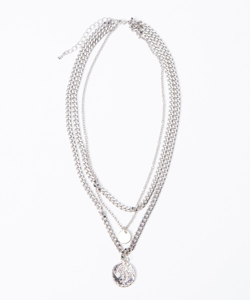 DING（ディング）の「DING/3連コインネックレス（ネックレス・レディース・シルバー・FREE）」の4枚目の写真