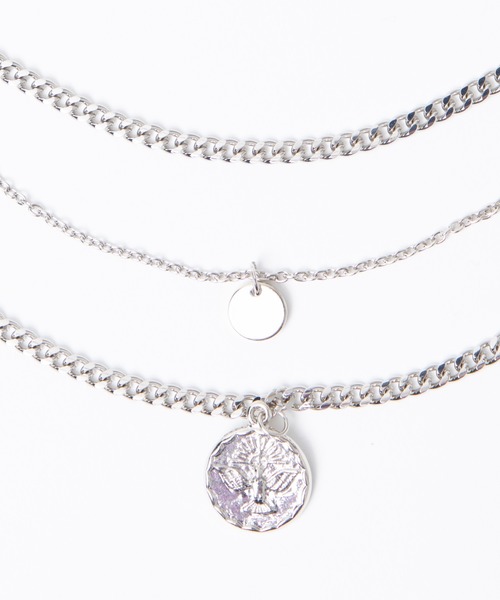 DING（ディング）の「DING/3連コインネックレス（ネックレス・レディース・シルバー・FREE）」の5枚目の写真