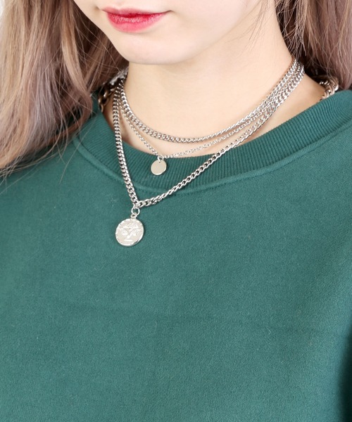 DING（ディング）の「DING/3連コインネックレス（ネックレス・レディース・シルバー・FREE）」の3枚目の写真