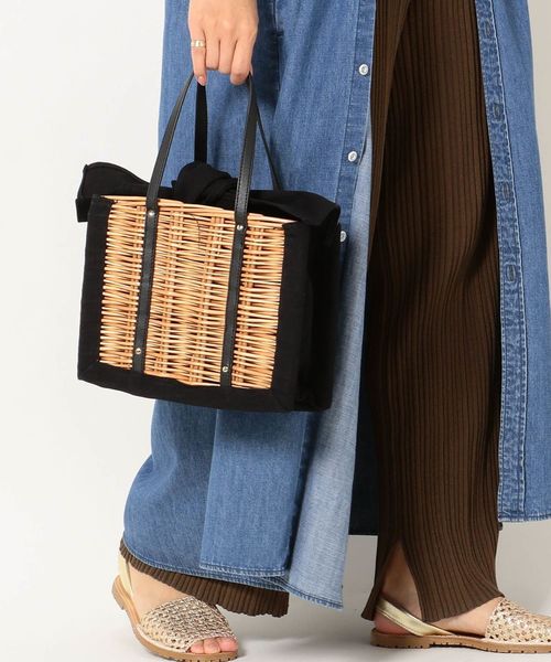 SHIPS any（シップス エニィ）の「SHIPS any:スクエアかごバッグ◇（かごバッグ・レディース・ブラック/キャメル・ONE SIZE）」の2枚目の写真