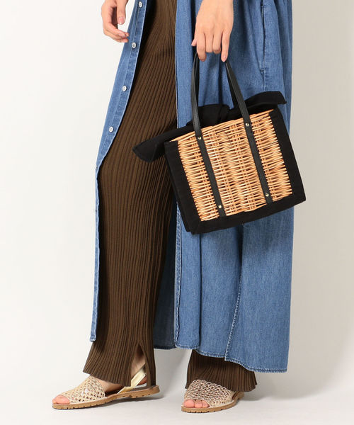 SHIPS any（シップス エニィ）の「SHIPS any:スクエアかごバッグ◇（かごバッグ・レディース・ブラック/キャメル・ONE SIZE）」の3枚目の写真