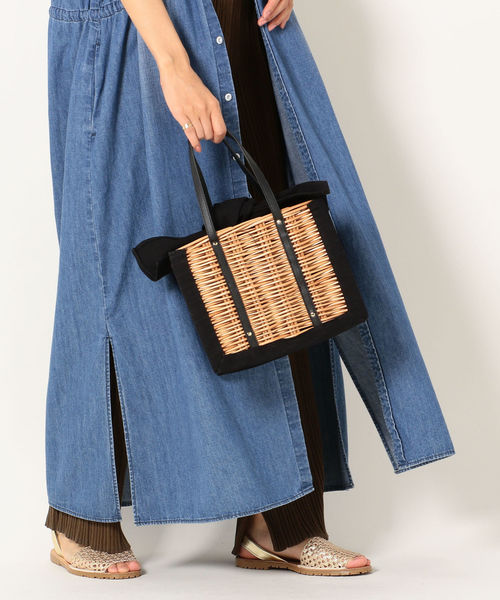 SHIPS any（シップス エニィ）の「SHIPS any:スクエアかごバッグ◇（かごバッグ・レディース・ブラック/キャメル・ONE SIZE）」の4枚目の写真