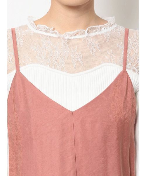 dazzlin（ダズリン）の「サテンＶキャミワンピース（ワンピース・レディース・オフホワイト/ピンク/グリーン/ブラウン/ベージュ・FREE）」の14枚目の写真