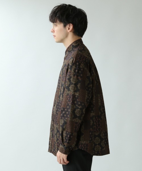 RAGEBLUE（レイジブルー）の「ダマスク柄シャツ/893395（シャツ/ブラウス・メンズ・ネイビー/ダークグレー・FREE）」の3枚目の写真