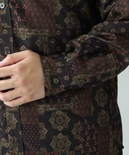 RAGEBLUE（レイジブルー）の「ダマスク柄シャツ/893395（シャツ/ブラウス・メンズ・ネイビー/ダークグレー・FREE）」の9枚目の写真