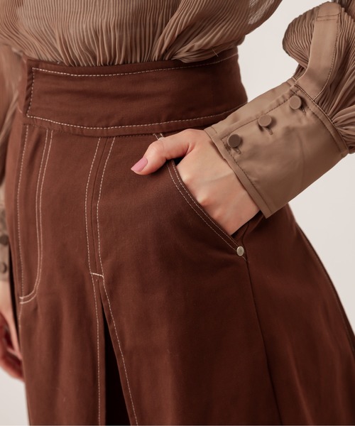 natural couture（ナチュラルクチュール）の「配色ステッチバックレースアップデニムスカート（スカート・レディース・ブラック/ブラウン/ブルー・FREE）」の18枚目の写真