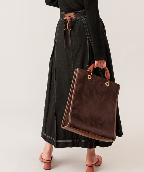 natural couture（ナチュラルクチュール）の「配色ステッチバックレースアップデニムスカート（スカート・レディース・ブラック/ブラウン/ブルー・FREE）」の21枚目の写真